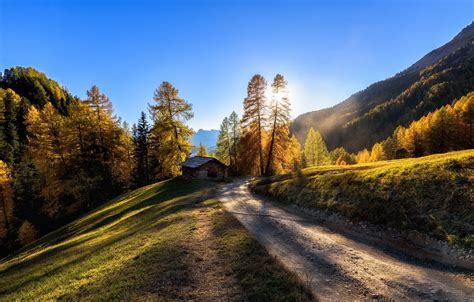 Wallpaper Road Autumn Mountains Italy Images For Desktop Section