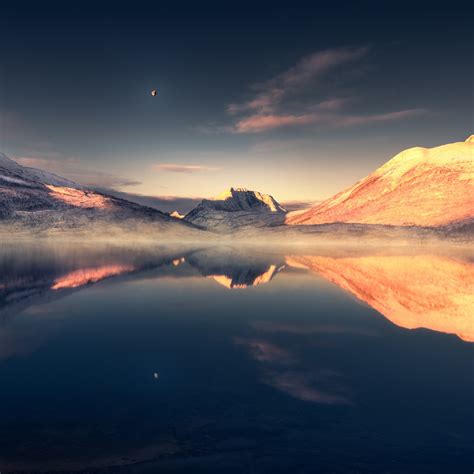 Mountains Wallpaper 4k Lake Evening Reflection Scenery Tranquility