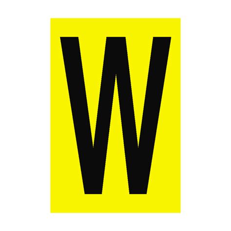 Letter W Yellow Sign Pvc Safety Signs