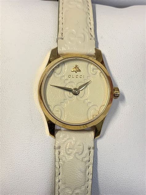 Gucci G Timeless White Dial White Leather Strap Womens 58 Off