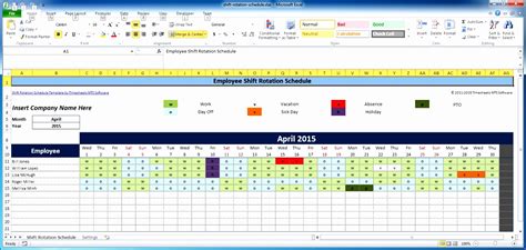 14 Weekly Employee Schedule Template Excel Excel Templates
