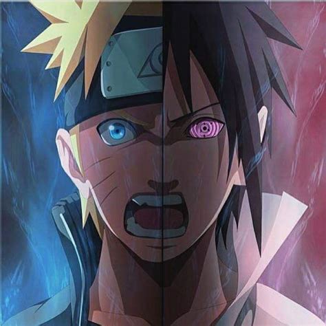 Sasuke And Naruto Half Face