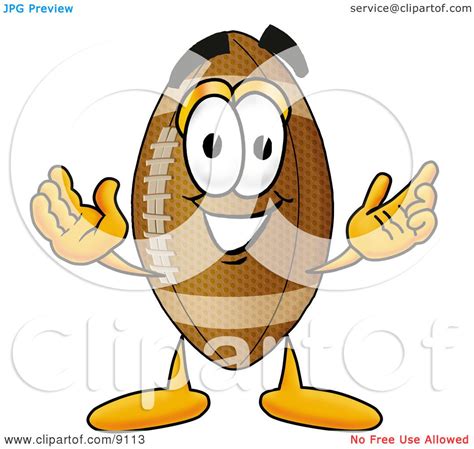 Clipart Picture Of A Football Mascot Cartoon Character