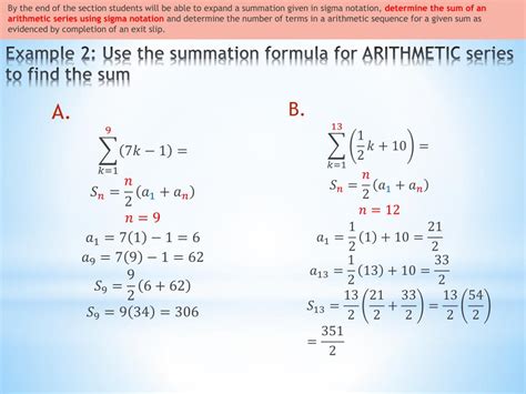 How To Find The Sum Of An Arithmetic Series Formula