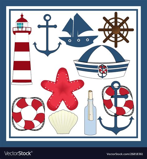 Nautical Clipart Royalty Free Vector Image Vectorstock