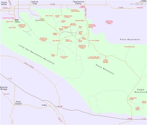 Map Of Hikes And Trails In Joshua Tree National Park