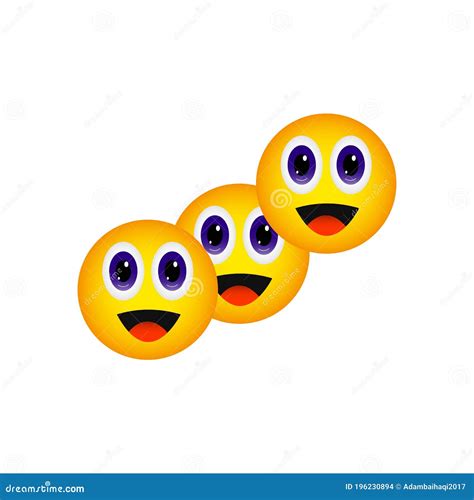 Cute Smiling Emoji Three Cute Emoji Twins With Smiling Expressions