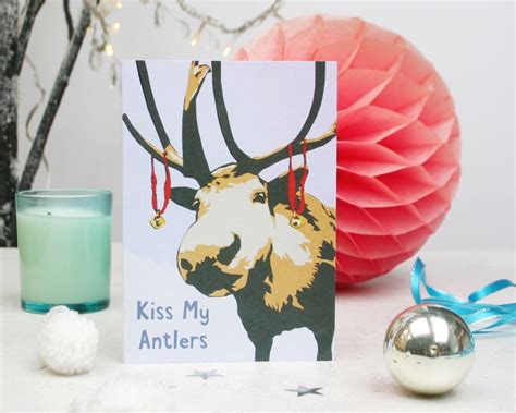 Funny Reindeer Christmas Card Rude Reindeer Card Imagine Attic