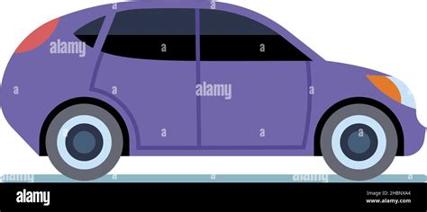 Hatchback Side View Cartoon Purple Car Icon Stock Vector Image And Art
