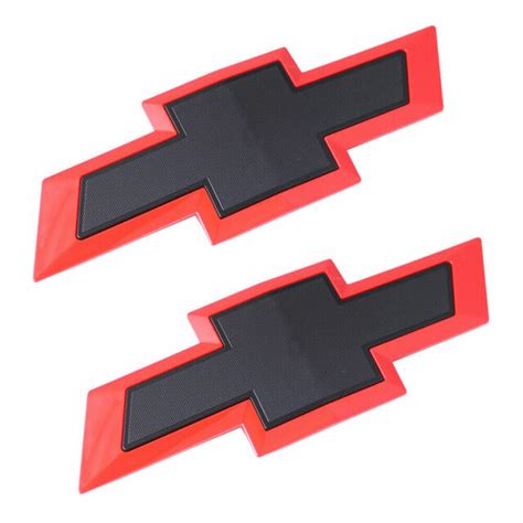 Red Black Front And Tailgate Bowtie Emblem For 2016 2018 Chevy
