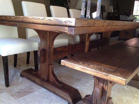 I am so happy to share this farmhouse table build with you. Ana White | Triple Pedestal Farmhouse Table and Bench ...