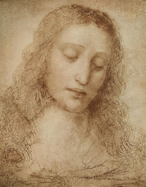 Head Of Christ Drawing By Leonardo Da Vinci