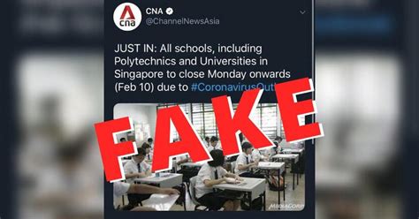 This information may help you make smarter investment decisions. 'Viral CNA tweet' declaring S'pore schools closed on Feb. 10 due to coronavirus is fake ...