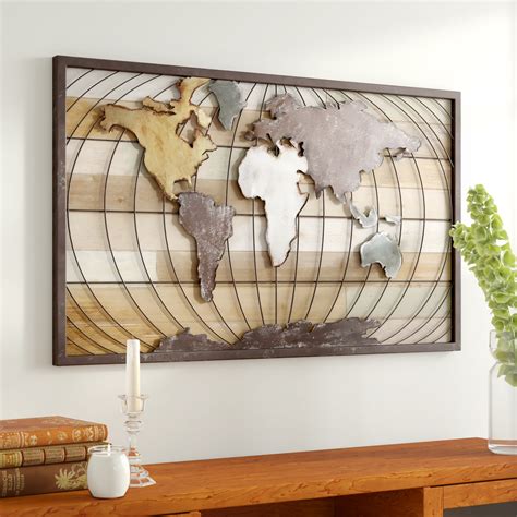 Union Rustic World Map Wall Decor And Reviews Wayfair