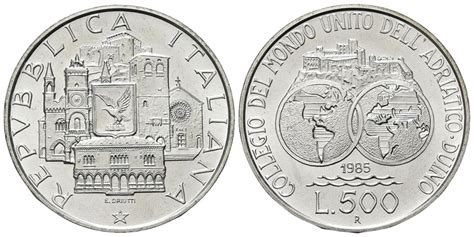 In 1989 the bank was merged with romagnol company cooperativa di. ROMA - Repubblica Italiana, dal 1946. - 500 Lire 1985 ...