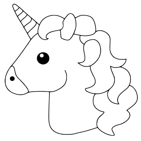 Cabeza De Unicornio Simple Para Colorear Imprimir E Dibujar Coloringonly Com