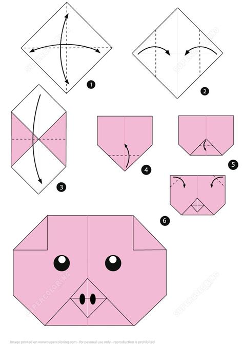 How To Make An Origami Pig Face Instructions Free Printable