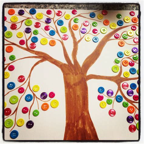 Tree With Buttons Crafts Arts And Crafts Art Projects