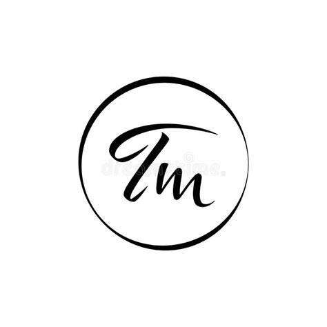 Initial Tm Letter Logo Design Vector Template Abstract Script Letter