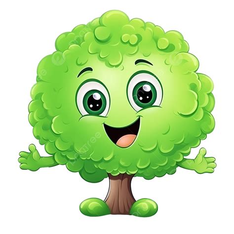 Happy Kind Tree Cartoon Character For Decorating Projects Tree Happy