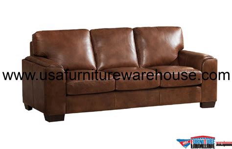 Product title modern contemporary leather sofa, brown leather average rating: Suzanne Full Top Grain Brown Leather Sofa