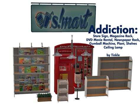 Sims2 Store Props Locker Storage Movie Rental Store Signs