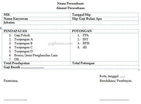 Salary slip is the transaction record provided by the organization to its employee in against evidence of salary being paid. Contoh Format Slip Gaji Wiraswasta - Guru Paud