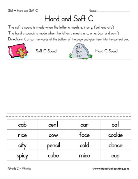 Free Printable Hard And Soft C Worksheets