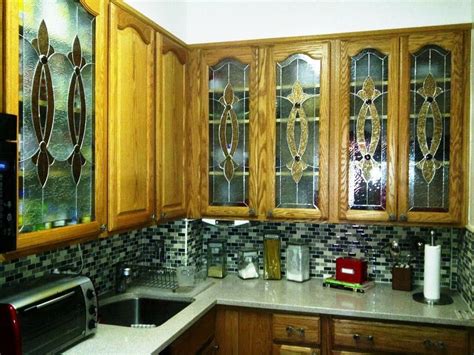 Hand Crafted Elegant Stained Glass Custom Kitchen Cabinet Inserts Ci 2