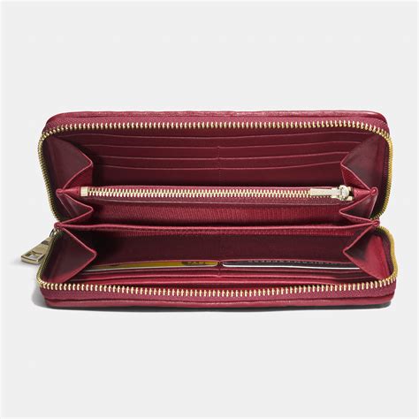 Lyst Coach Accordion Zip Wallet In Gathered Leather In Red