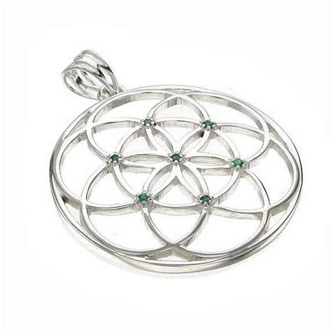 Sacred Geometry Seed Of Life Pendant With Emeralds By Wooknook13 80