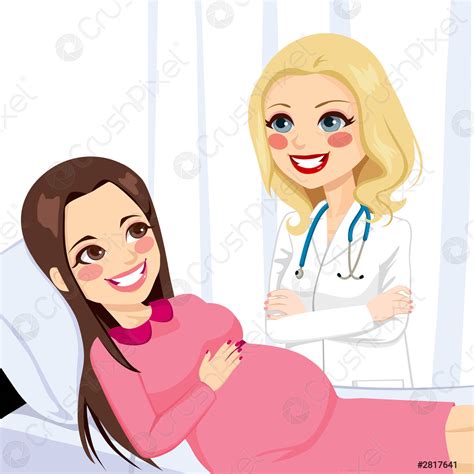 Pregnant Woman Doctor Visit Stock Vector Crushpixel