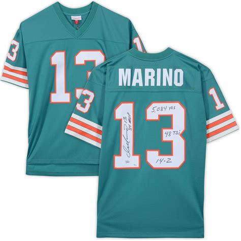 Dan Marino Miami Dolphins Autographed Mitchell And Ness Teal Replica