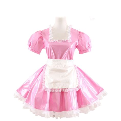 sissy maid pvc dress pink uniform cosplay costume for men wish