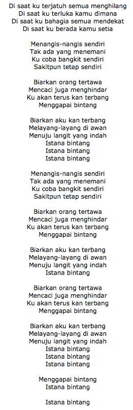 Not Angka Musik Pianika Lagu Plus Lirik Lirik Lagu Istana Bintang Setia