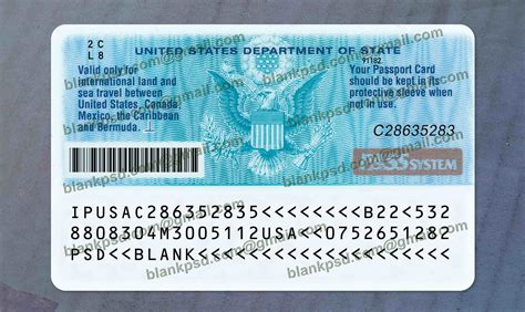 Us Passport Card Template Psd New Blank Psd