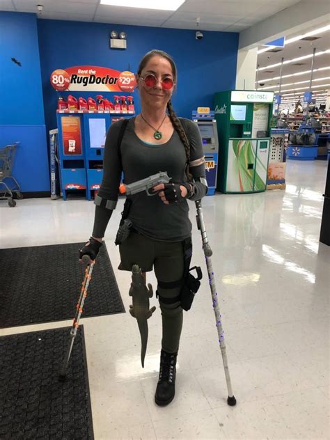 A Little Late But My Wife Dressed Up As Lara Croft For Halloween Shes An Amputee S Halloween