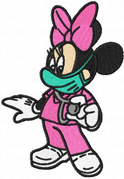 Minnie Mouse Nurse Embroidery Design Mickey Mouse Art Minnie Mouse