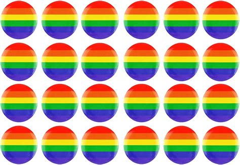 Henbrandt 24 X Adults Rainbow Button Pin Gay Pride Badge Lgbt Flag