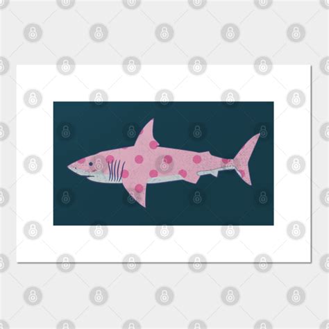 Pink Polka Dotted Shark Shark Lover Posters And Art Prints Teepublic
