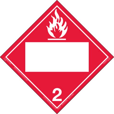 Hazard Class 2 1 Flammable Gas Tagboard Blank ICC