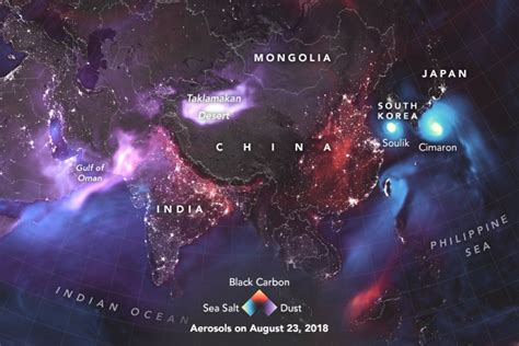 Glowing Nasa Map Shows Huge Dust Clouds Swirling Across Earth Nasa