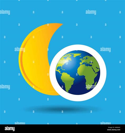 Planeta Tierra Clima MeteorologÍa Luna Star Ilustración Vectorial Eps