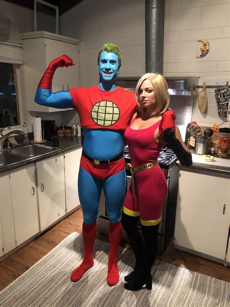 Homemade Captain Planet And Doctor Blight Costume Captain Planet