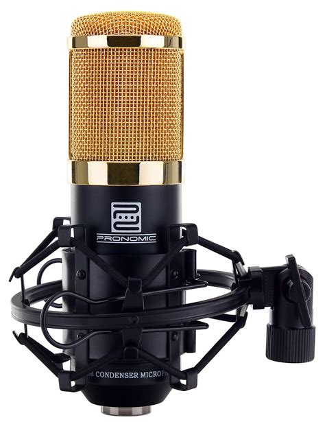 Pronomic CM-100BG Large-Diaphragm Studio Microphone with shouck mount & windscreen, black