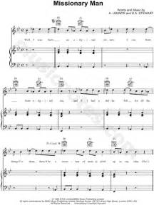 Eurythmics Missionary Man Sheet Music In Bb Major Transposable