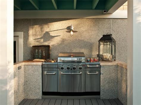 Outdoor Kitchen With Stainless Steel Grill Hgtv