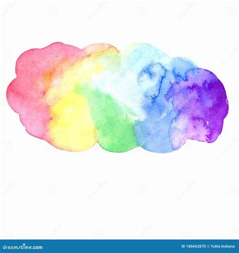 Watercolor Rainbow Cloud Isolated Stock Vector Illustration Of Spot