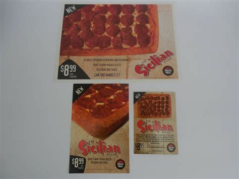 Details About Pizza Hut Sicilian Pizza Placemat With Two Menu Inserts