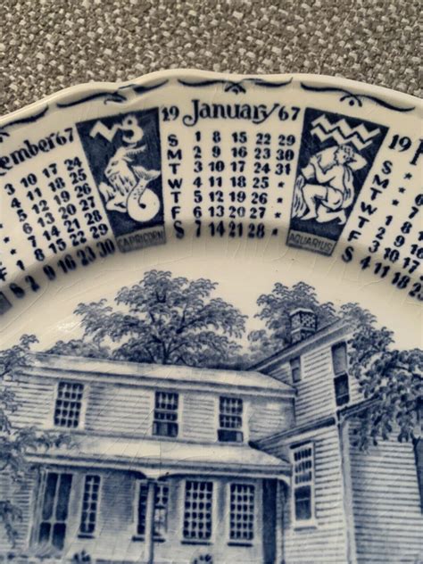 Vintage 1967 Collector's Calendar Plate by Alfred Meakin Staffordshire